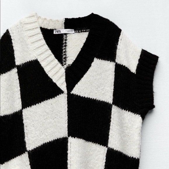 Zara Sweaters Zara Check Sweater Vest Poshmark